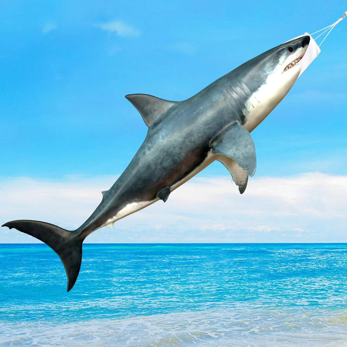 Blue-Gray 49 Inch Shark Wind Sock Heavy Duty Fish Windsock Outdoor Decor Fish Fl