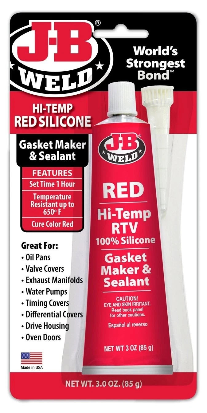 High Temperature RTV Silicone Gasket Maker and Sealant - Red - 3 oz.