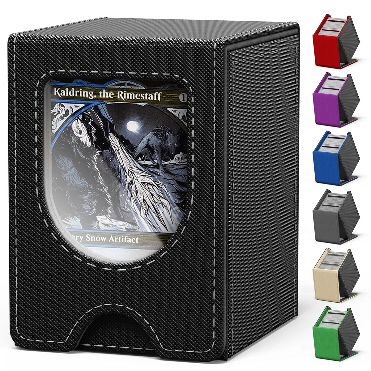 Card Deck Box for MTG Commander, Card Case Holds 100+ Double-Sleeved Cards, Magi
