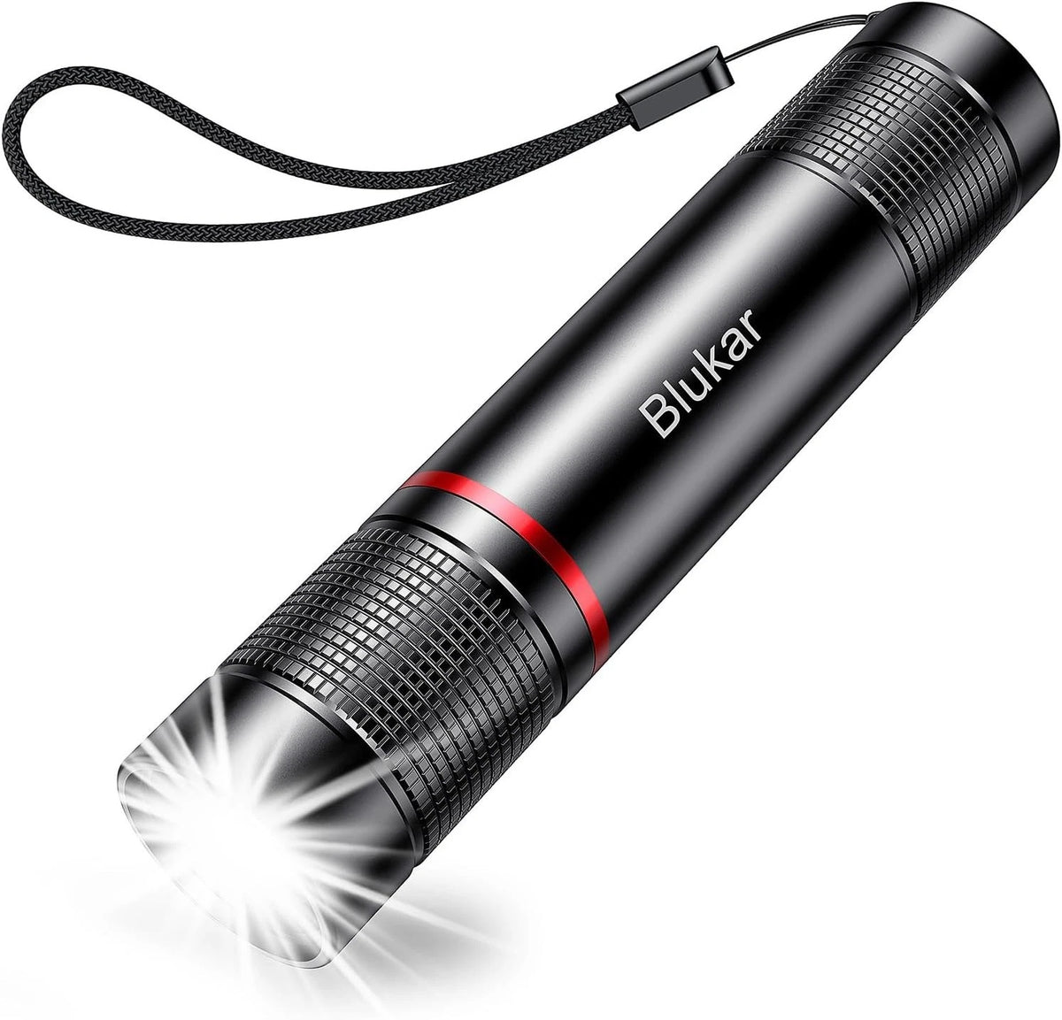 Blukar Rechargeable Flashlight, High Lumens Super 1 Pack, Black