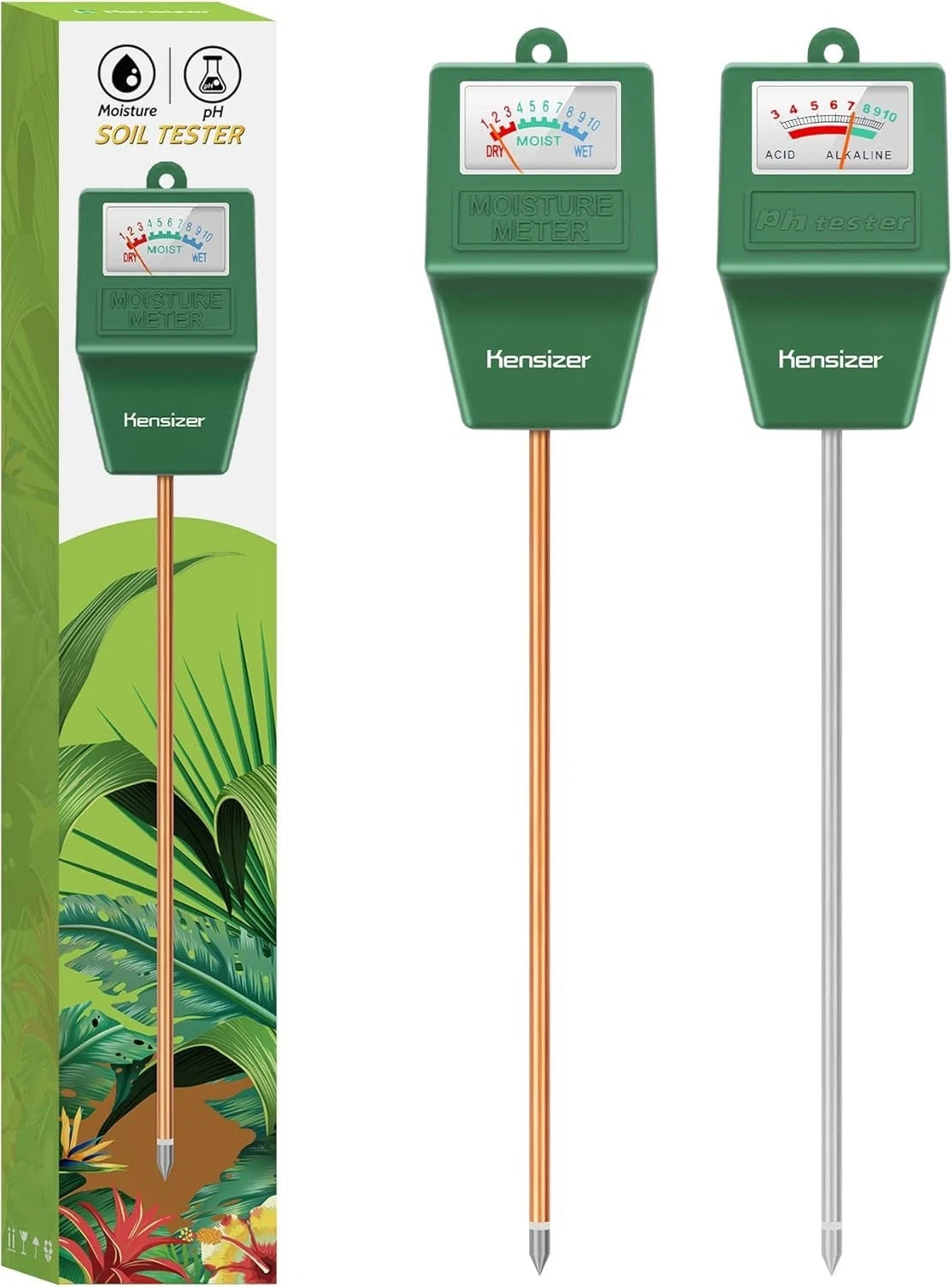 Kensizer Soil Tester, Soil Moisture/Ph Meter, Gardening Farm Lawn Test Kit Tool,