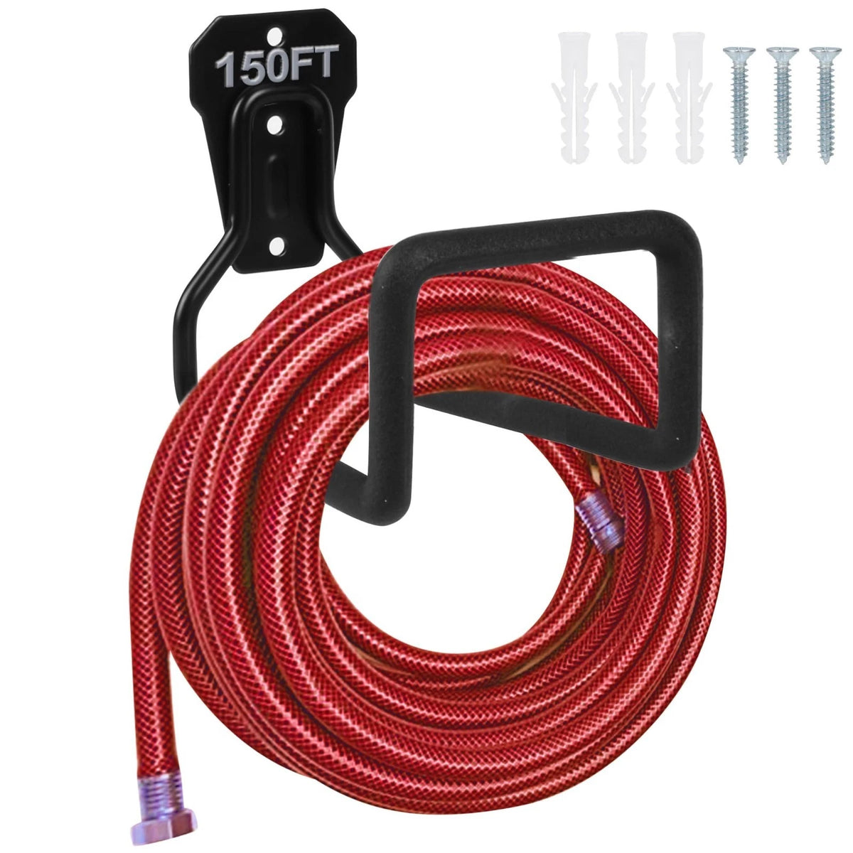 Metal Garden Hose Holder - Heavy Duty Hose Hanger Wall Mounted Water Hose Hol...