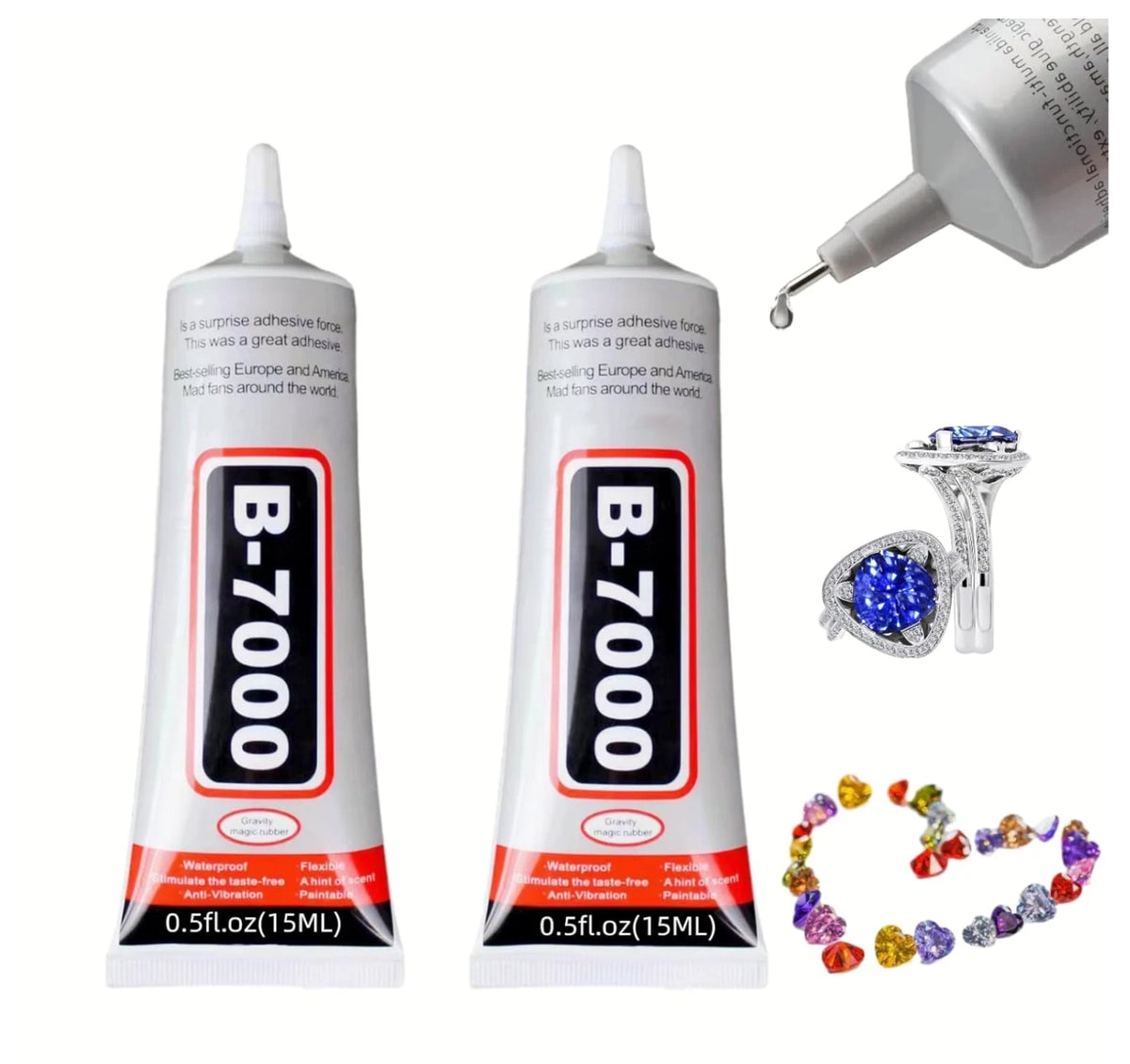 B-7000 Adhesive Glue 2×15ml Phone Screen Repair Jewelry Craft DIY