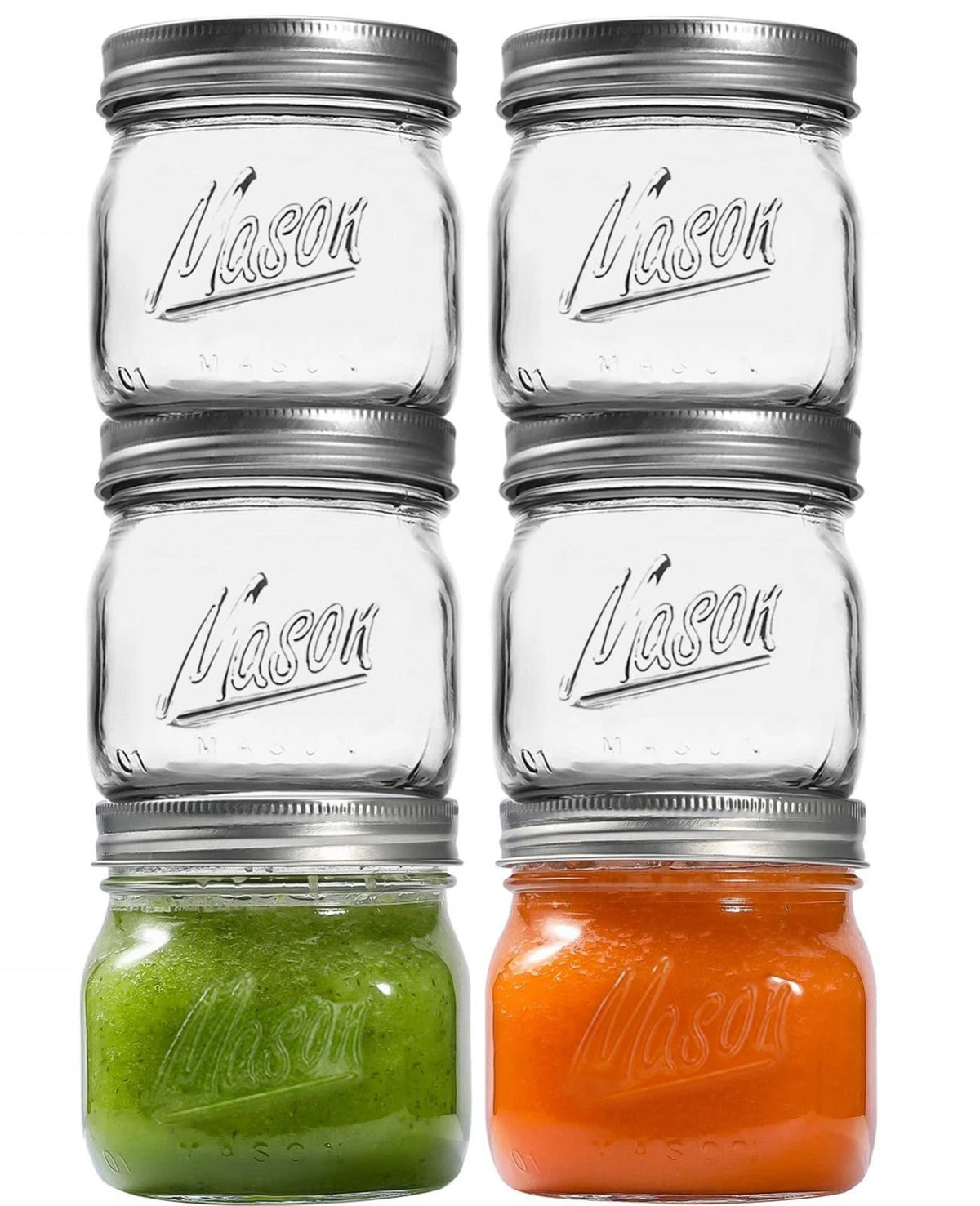 6PCS Wide Mouth Mason Jars 16oz with Airtight Lids and Bands, Canning Jars wi...