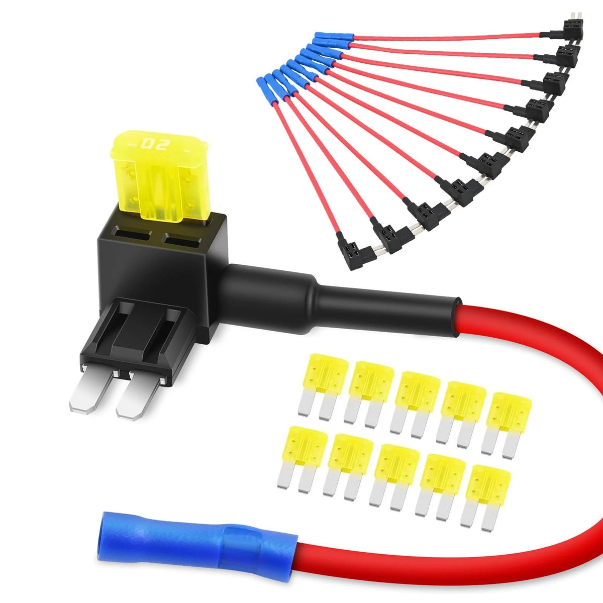 10 Pack Micro 2 Fuse TAP 12V Car Add a Circuit ATR Blade Adapter with 20A II Fus