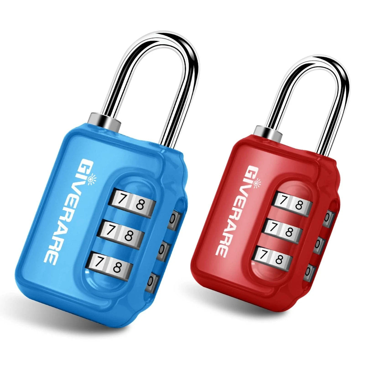 2 Pack Combination Lock, 3-Digit Padlock Keyless, Resettable Luggage Locks for B