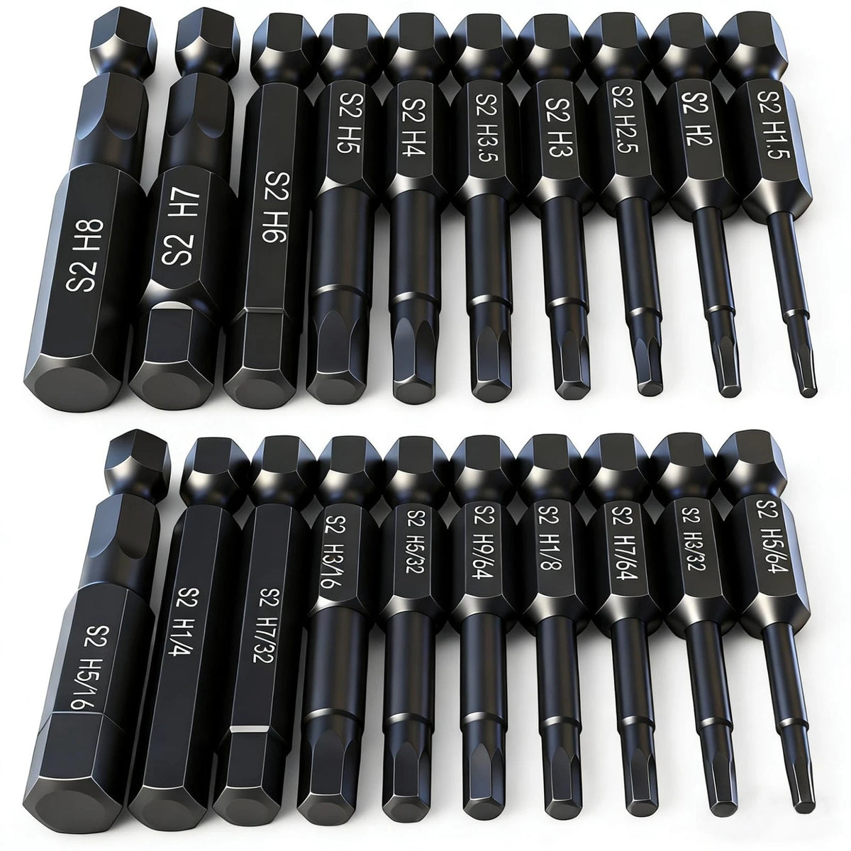 Hex Head Allen Drill Bit Set (10Pc Metric & 10Pc SAE), Allen Drill Bits, Upgr