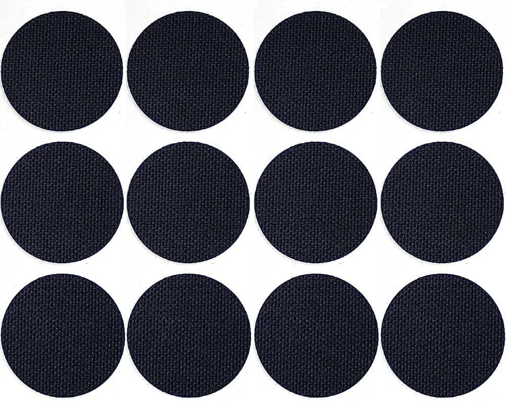 Circle Shape Shoe Hole Prevention Repair Patches/Inserts for 12 Holes (Black)