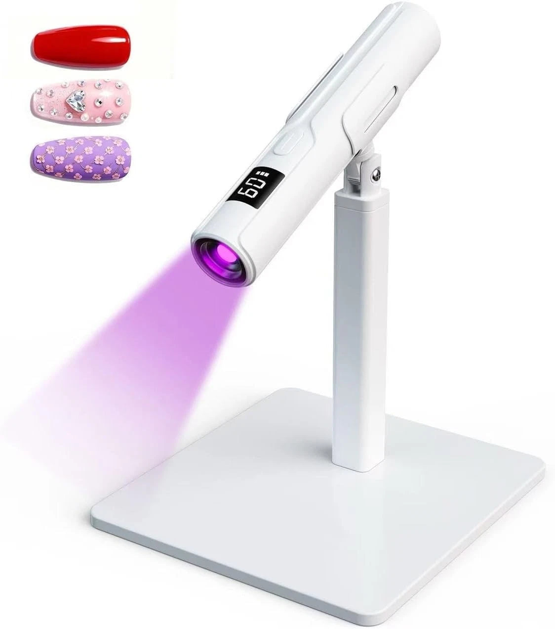 Upgraded UV Nail Lamp with Stand, Cordless UV Light for Gel Nails with LCD D...