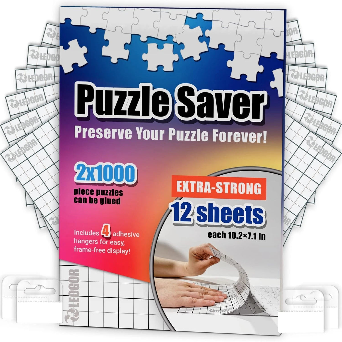 Puzzle Saver Sheets ?12 Extra Strong 10.2 X 7.1 Peel & Stick Puzzle Glue Sheets