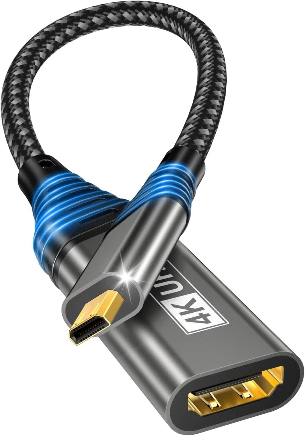 Micro HDMI to HDMI Adapter,4K@60Hz 3D 1080P Type D to A adapter cable...