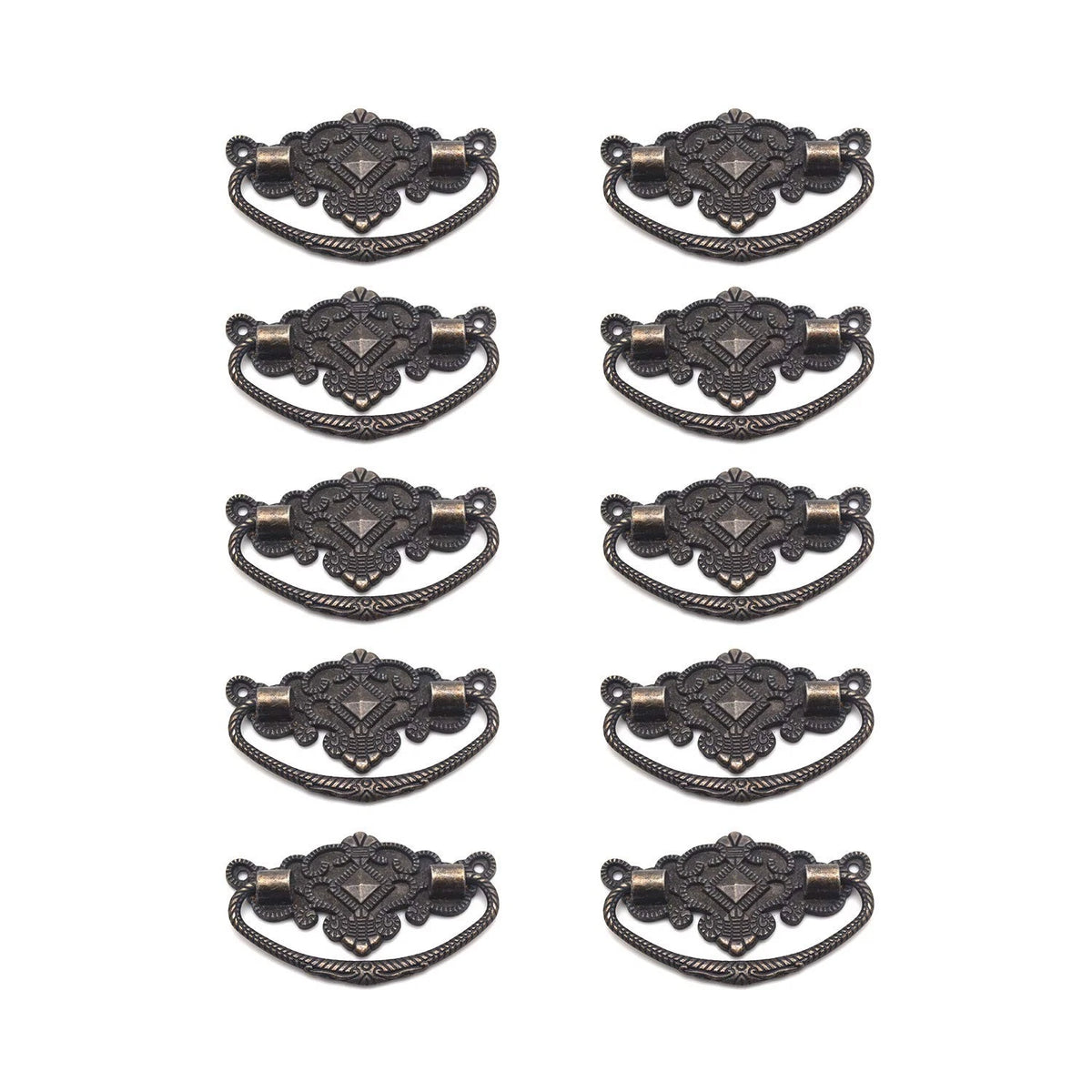 10Pcs Vintage Bail Pulls Drop Ring Handle 2.9In Length for Dresser Drawer Closet