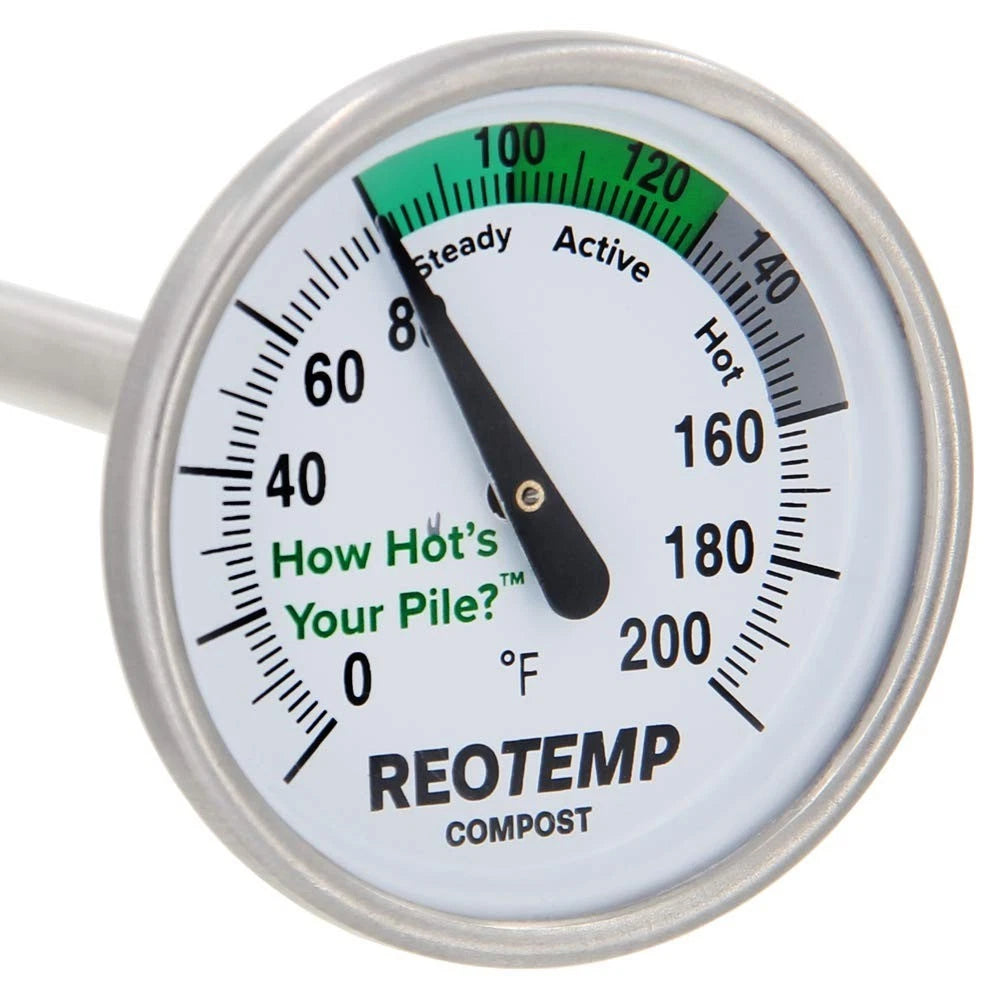 16 Inch Fahrenheit Backyard Compost Thermometer with Digital Composting Guide