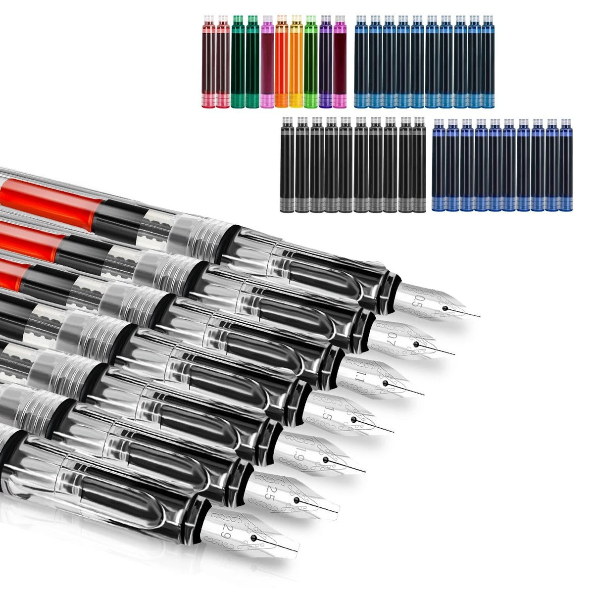 Calligraphy Set, 7 Pcs Fountain Pen with Different Replaceable Nib and 40 Replac