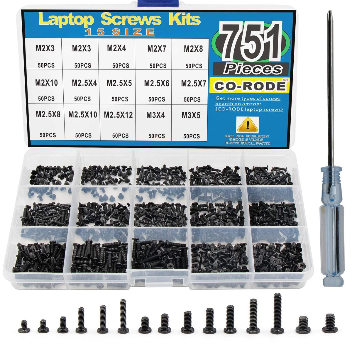 751PCS Laptop Notebook Computer Screws Kit Set with Screwdriver for IBM HP Dell