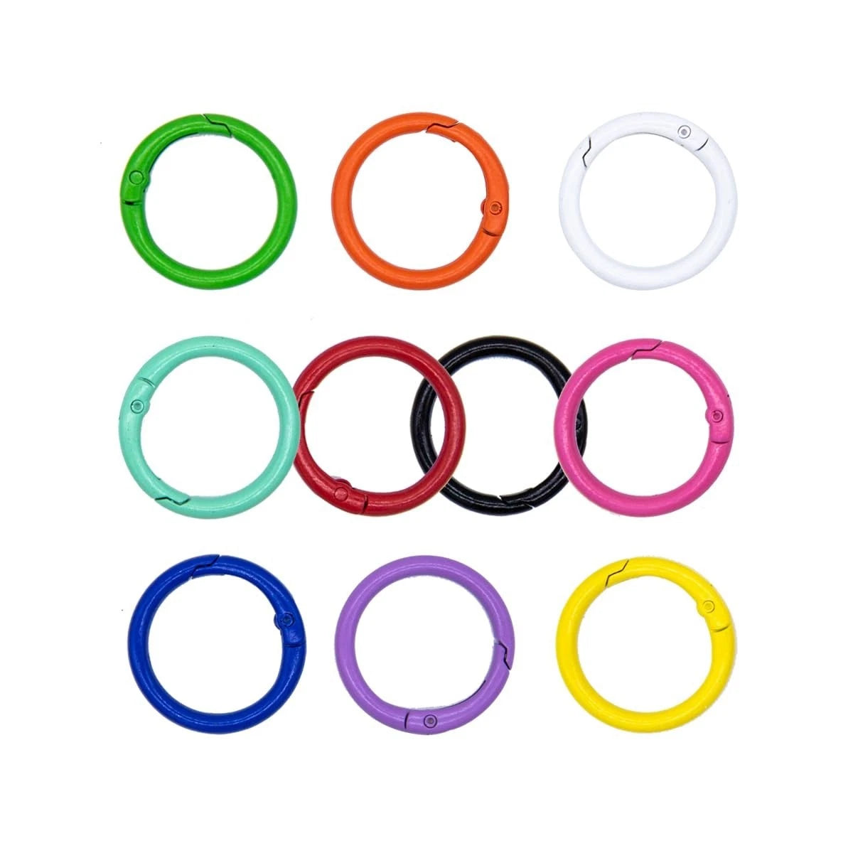 Tutuxio 50pcs 10 Color 1.2in/33mm Round Spring O 33mm, Multi-Color 33mm