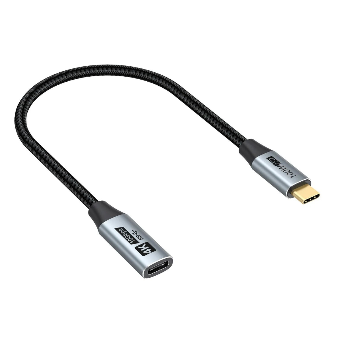 Small USB C Extension Cable 1FT, Short USBC Extender Cord (10Gbps) Grey