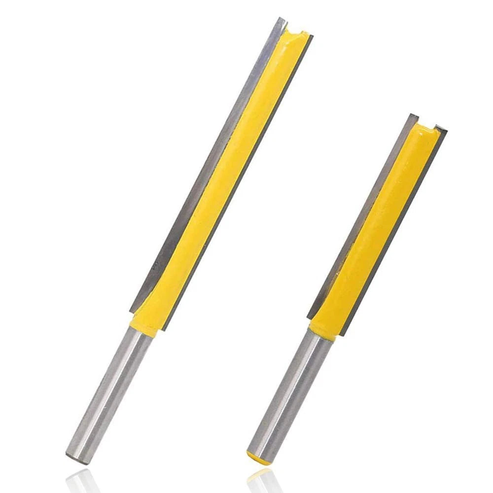 Mesee Set of 2 Pieces Extra Long Straight Router Bit Set, 1/4-Inch Shank Double