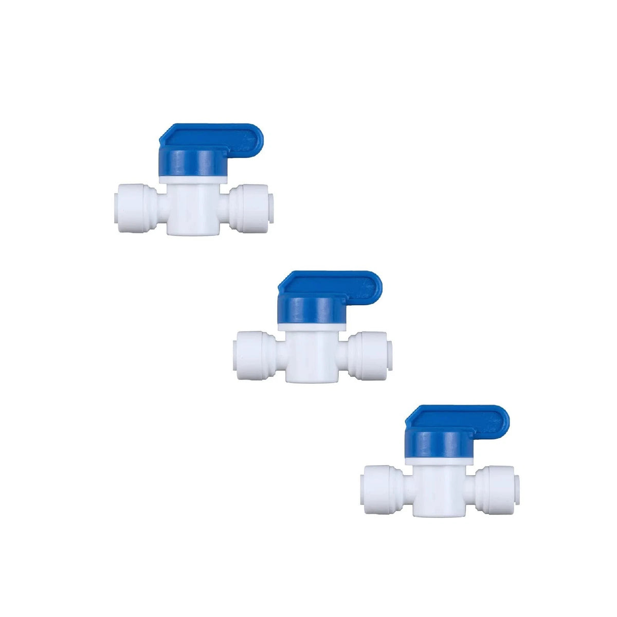 3 Pack Push-To-Connect Plastic Shut off Valve Fitting (1/4-In OD X 1/4-In OD, In