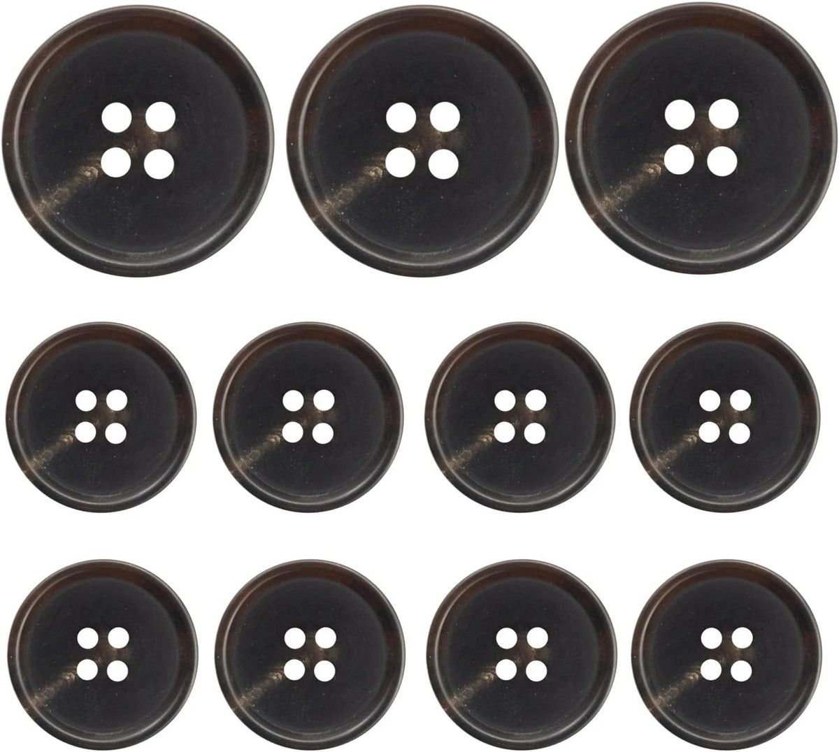 11 Pieces Real Horn Buttons Set for Blazer and Suit, 20mm 15mm Genuine Natura...