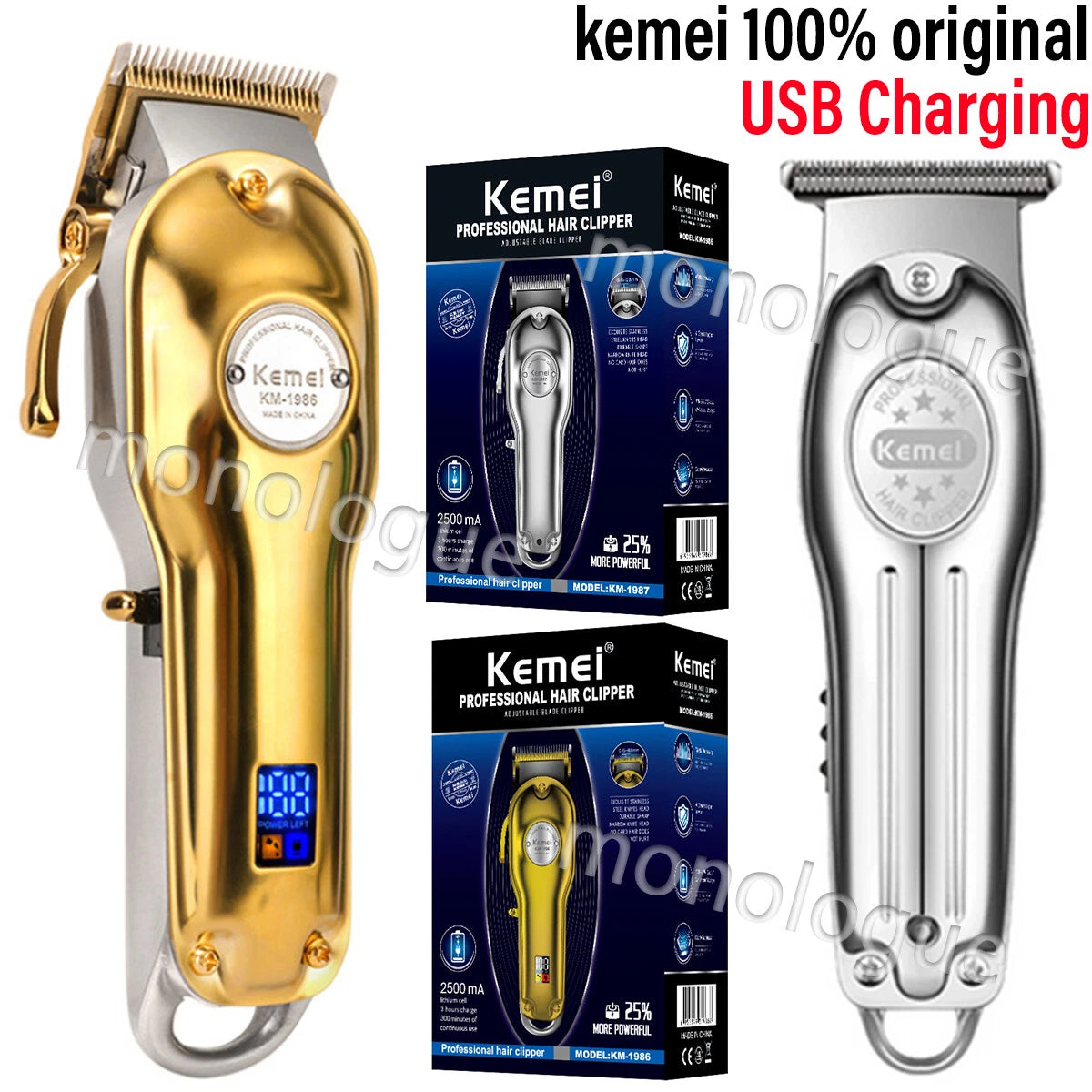 KEMEI Mens Hair Clipper Professional Hair Trimmer Barber Clipper Set Cordless US