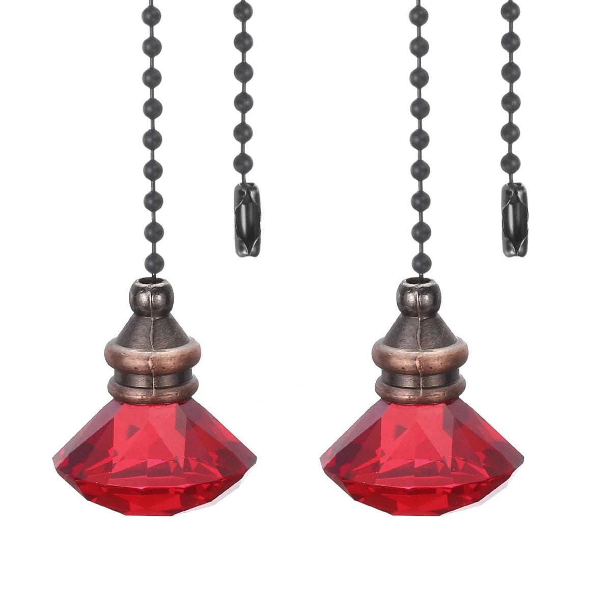 Ceiling Fan Pull Chain, 2 Pack 12 Decorative Diamond Pendant Chain Extender C...
