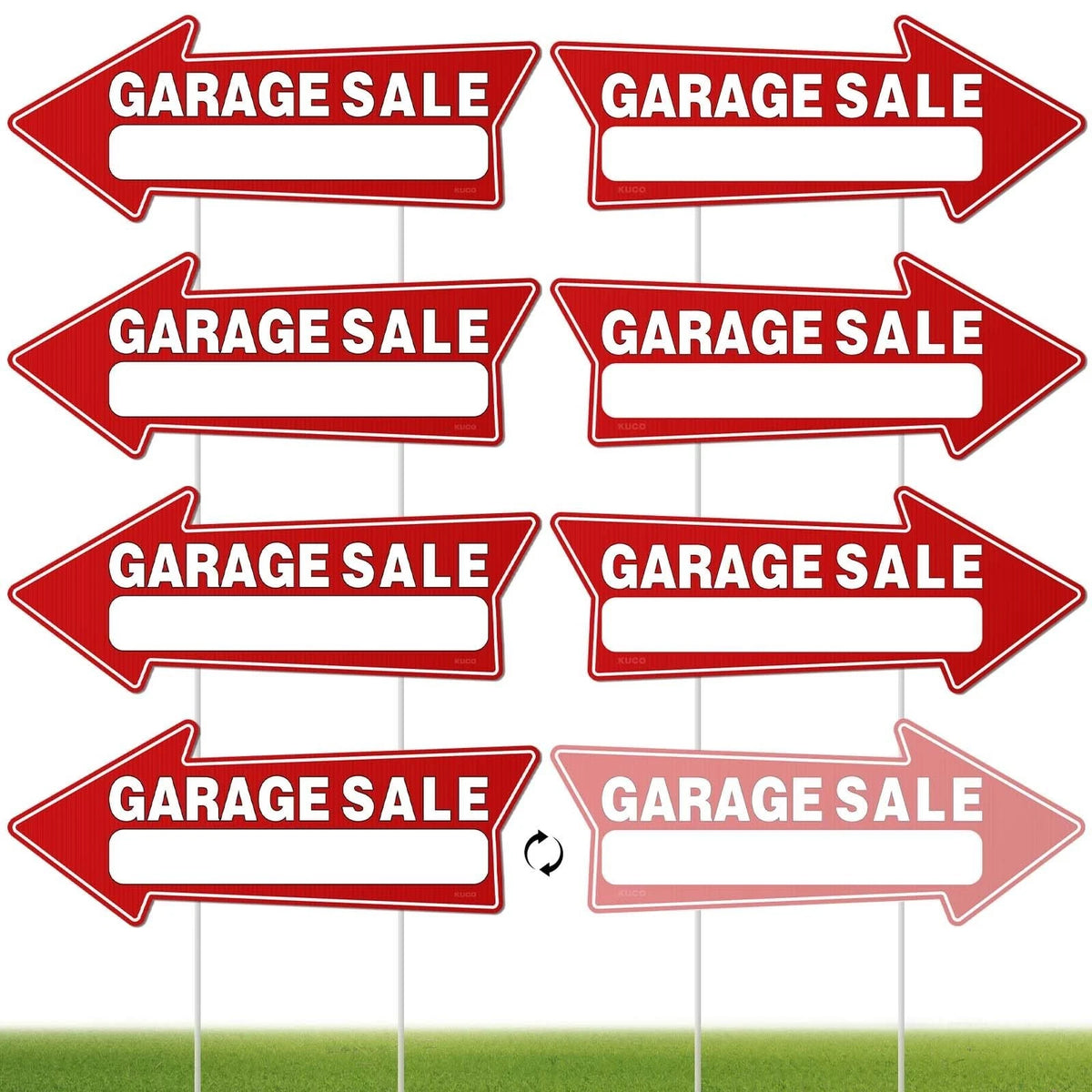 7 Pack Garage Sale Signs with Stakes - 16