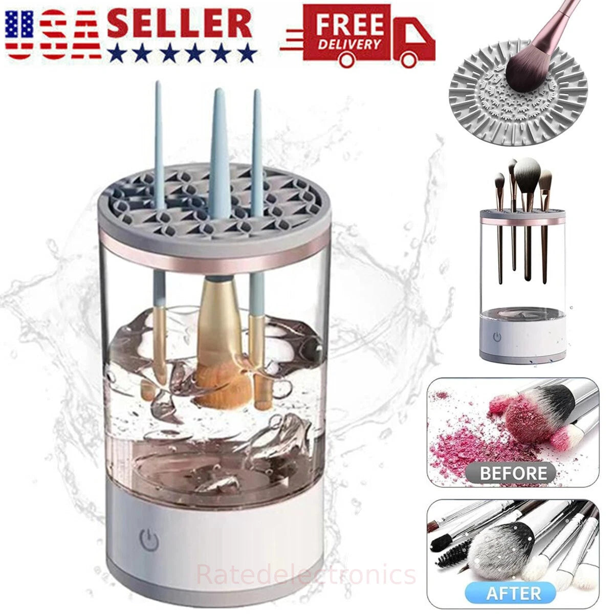 Electric Makeup Brush Cleaner Automatic Cosmetic Easy Brushes Cleaning Machine