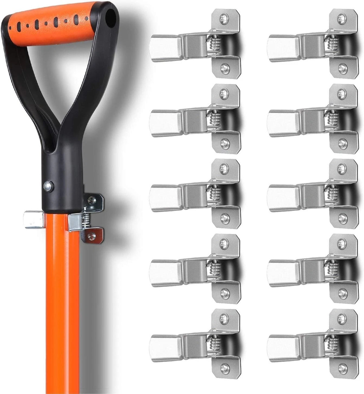 HORUSDY 10 Pack Spring Grip Mop and Broom Holder for Shovel, Rake, Broom, Mop Ho