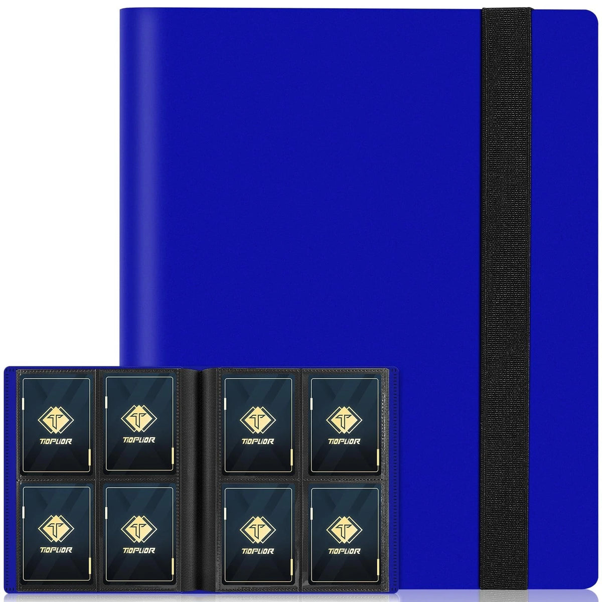 Navy Blue 4-Pocket Card Binder for 160 Trading Cards - Ideal Gift for Collectors