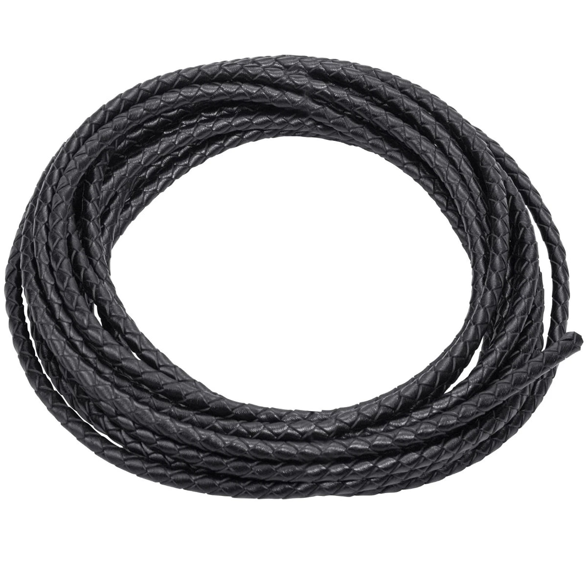 5.5 Yards Genuine Leather Cord 4Mm round Braided Bolo Leather Cord Strip Brai...