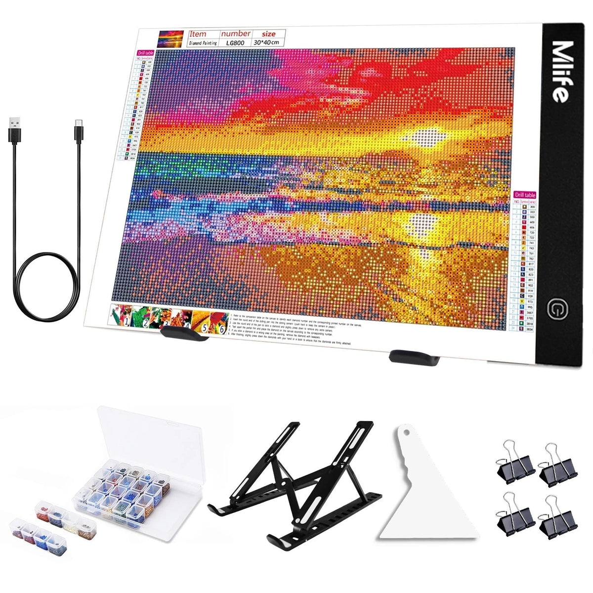 Diamond Art Light Pad LED Dimmable A4 Portable USB Bright Craft Kit