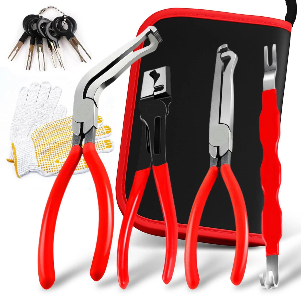 4 Piece Electrical Disconnect Pliers Set with Storage Box Auto Connector