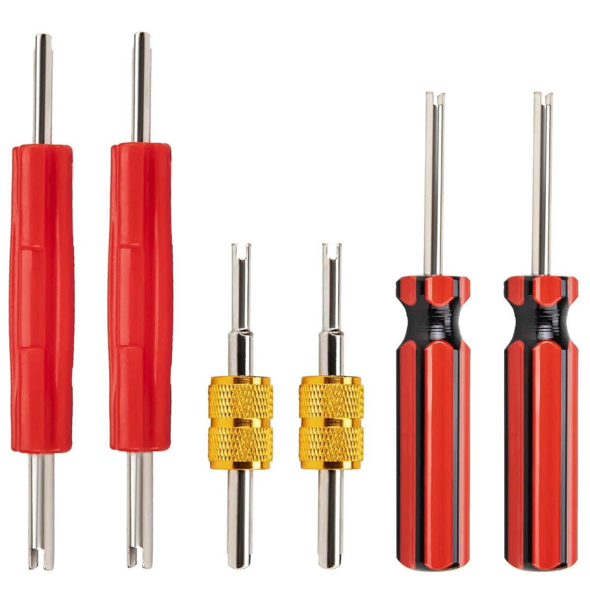6 Pcs Valve Stem Removal Tool, Single and Double Head Schrader Valve Tool, AC Va