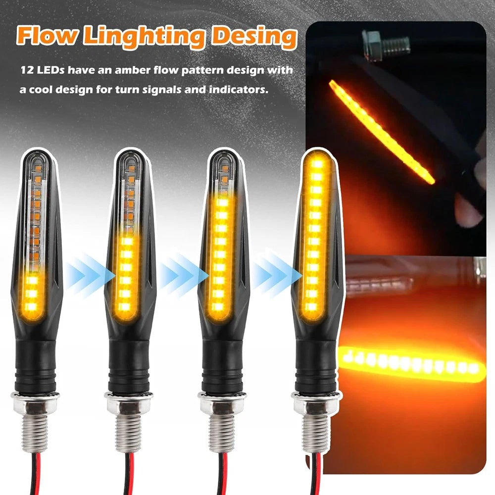 4PCS Motorcycle LED Turn Signal Lights Amber Blinker Indicators Universal Fit US