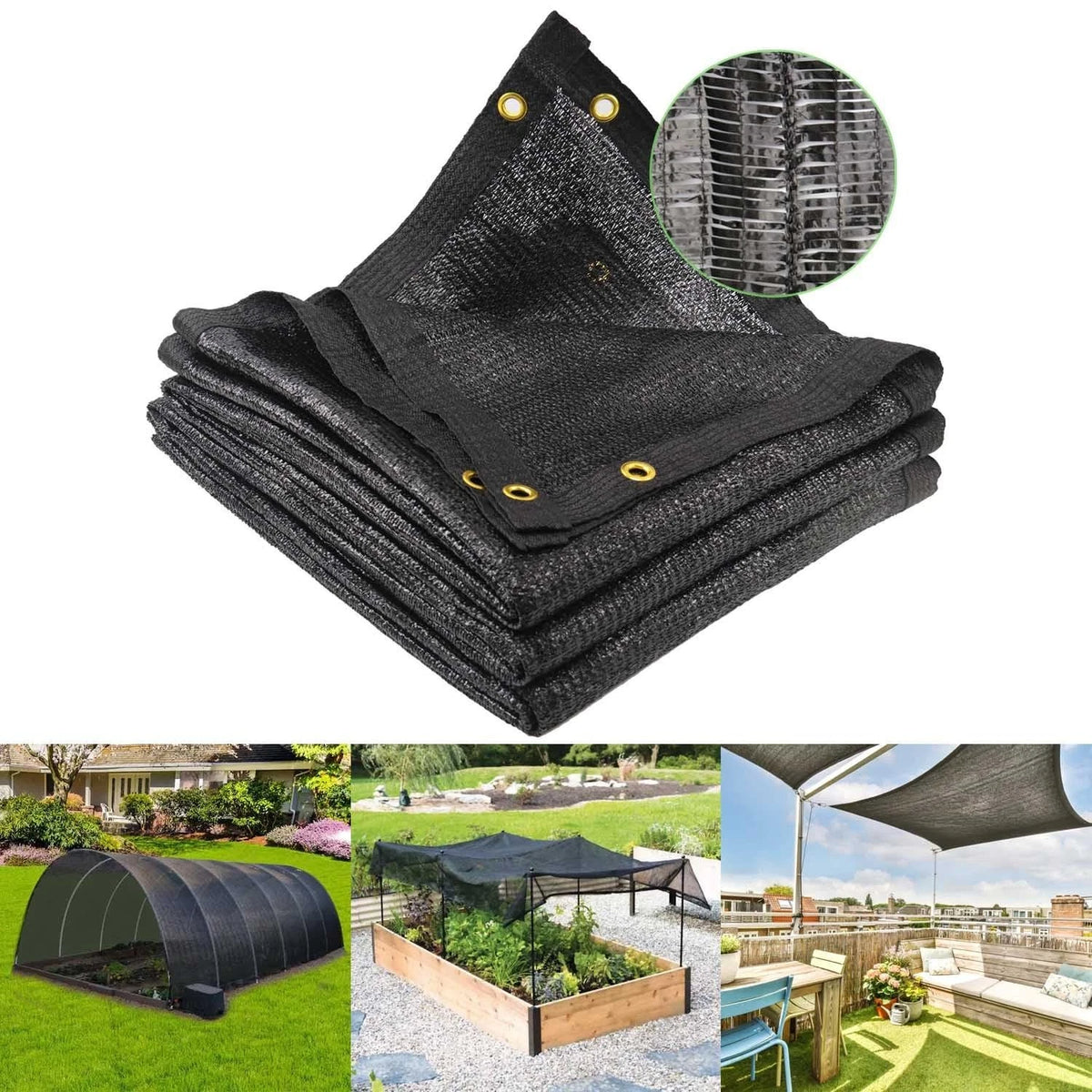 Garden 40% Shade Cloth 10 X 20 Ft Shade Mesh Tarp With Reinforced Brass Grommets