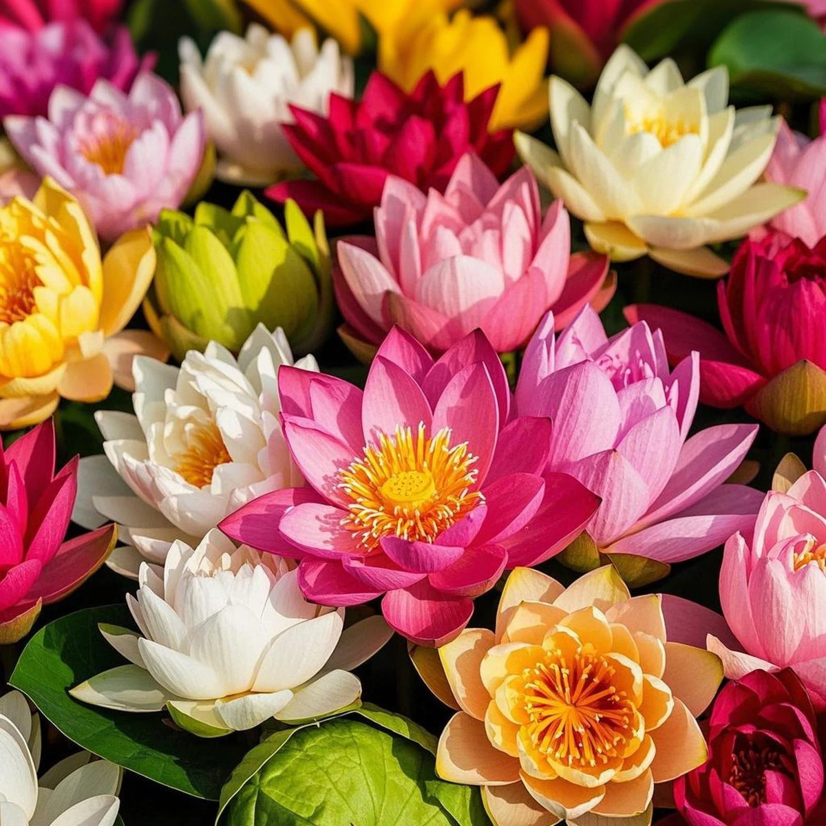 200Pcs Lotus Seeds for Planting - 10 Unique Varieties, Mixed Colors, Includes De