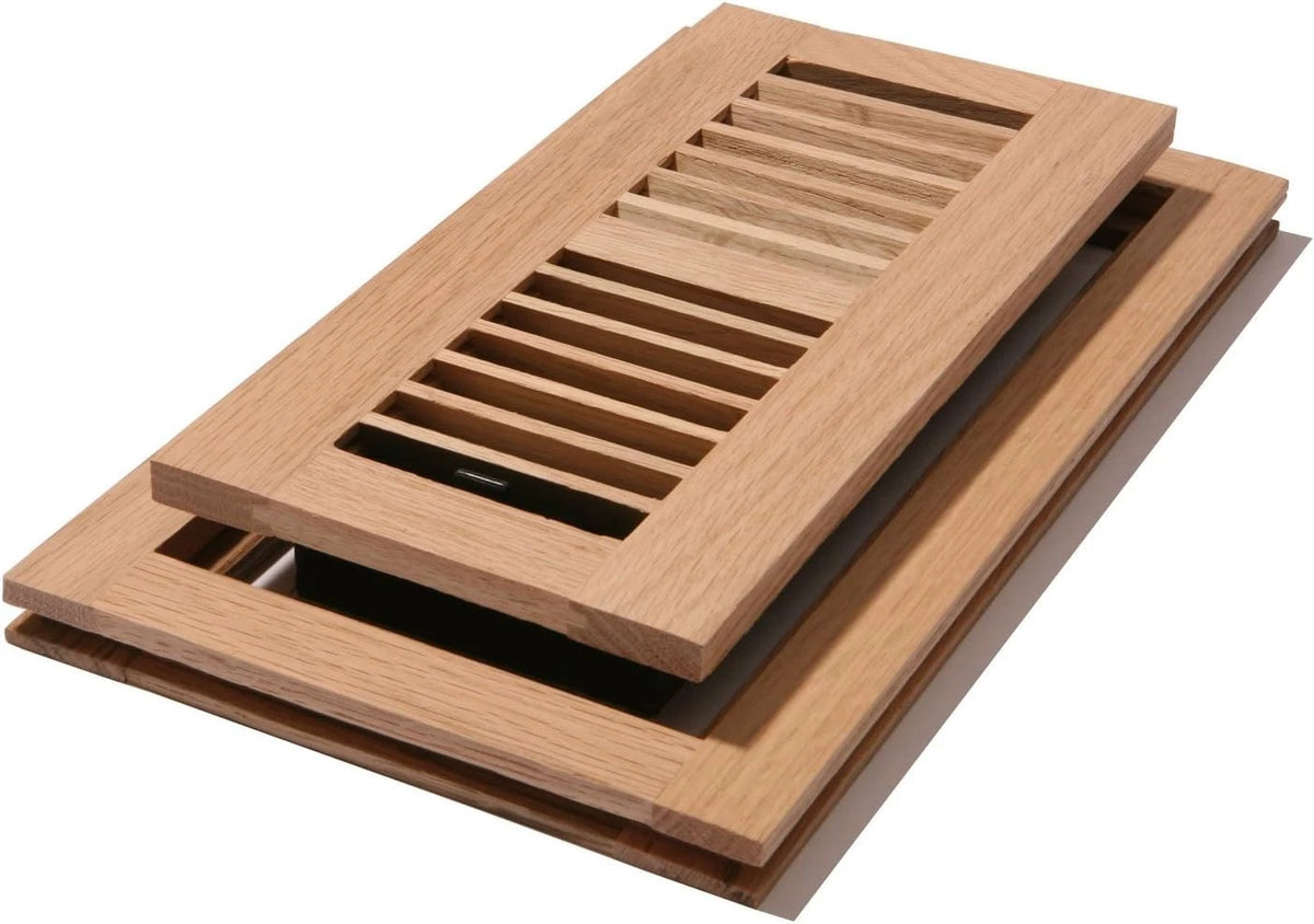 Decor Grates WLF412-U Floor Register, Single, Unfished Oak