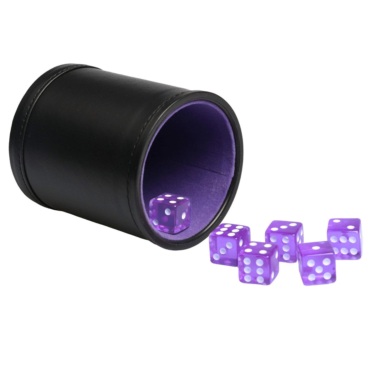 Leatherette Dice Cup Felt Lining Shaker Quiet for Playing Yahtzee/ Farkle/ Liars
