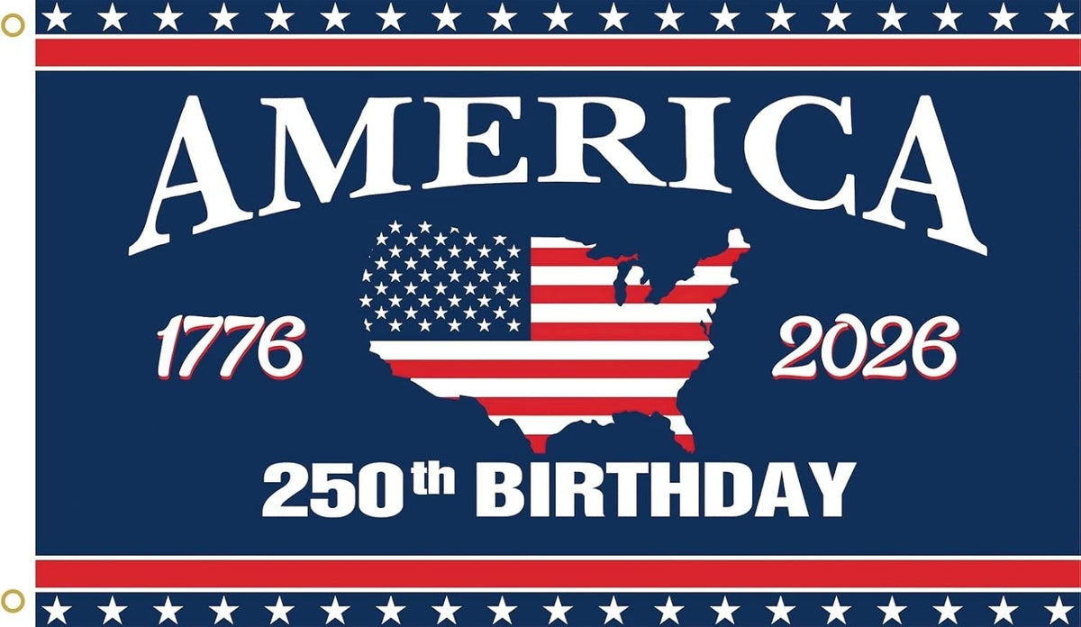 WENWELL America 250th Anniversary Flag,3x5 Feet, USA Map Design,1776-2026