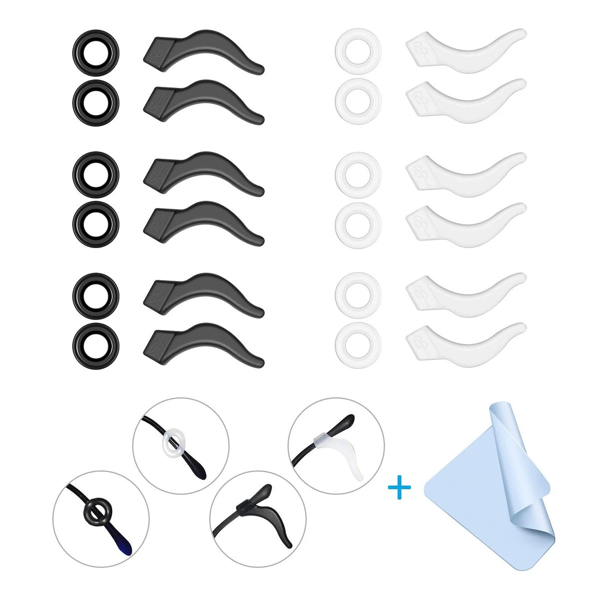 12 Pairs Eyeglasses Ear Grips, Anti Slip Eyeglass Retainer, Silicone Ear Hoo...