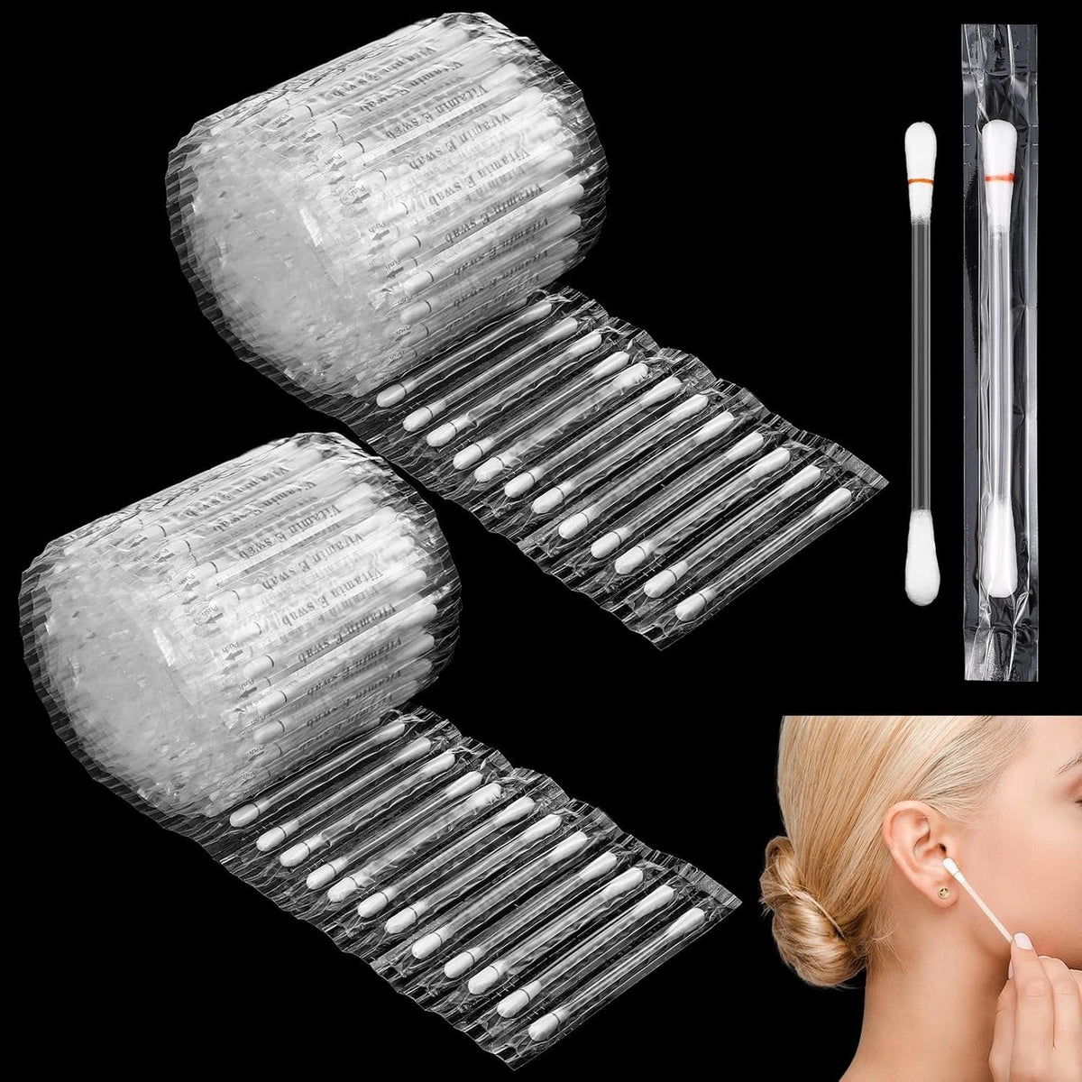 200 Pcs Piercing Aftercare Swabs Disposable Individually Packaged Saline
