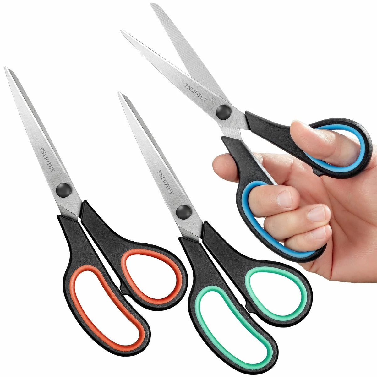3-Pack Heavy Duty Scissors with Ultra Sharp Blades and Comfort Grip Home 8