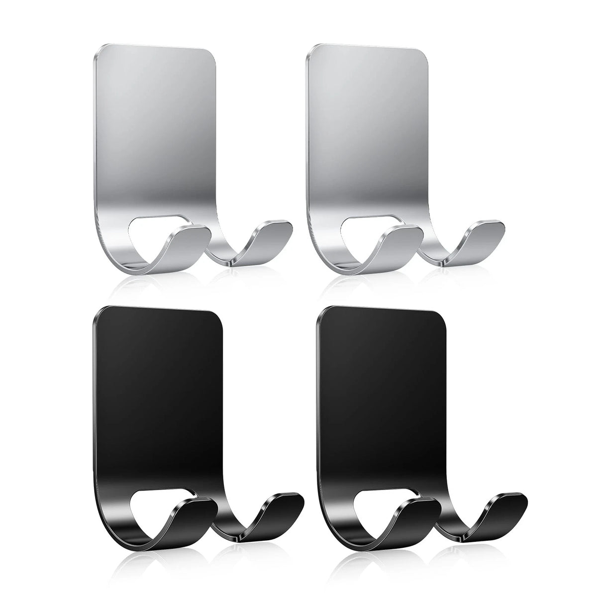 4Pcs Razor Holder, Shaver Hook Hanger, Multipurpose Self Adhesive Double Hooks,
