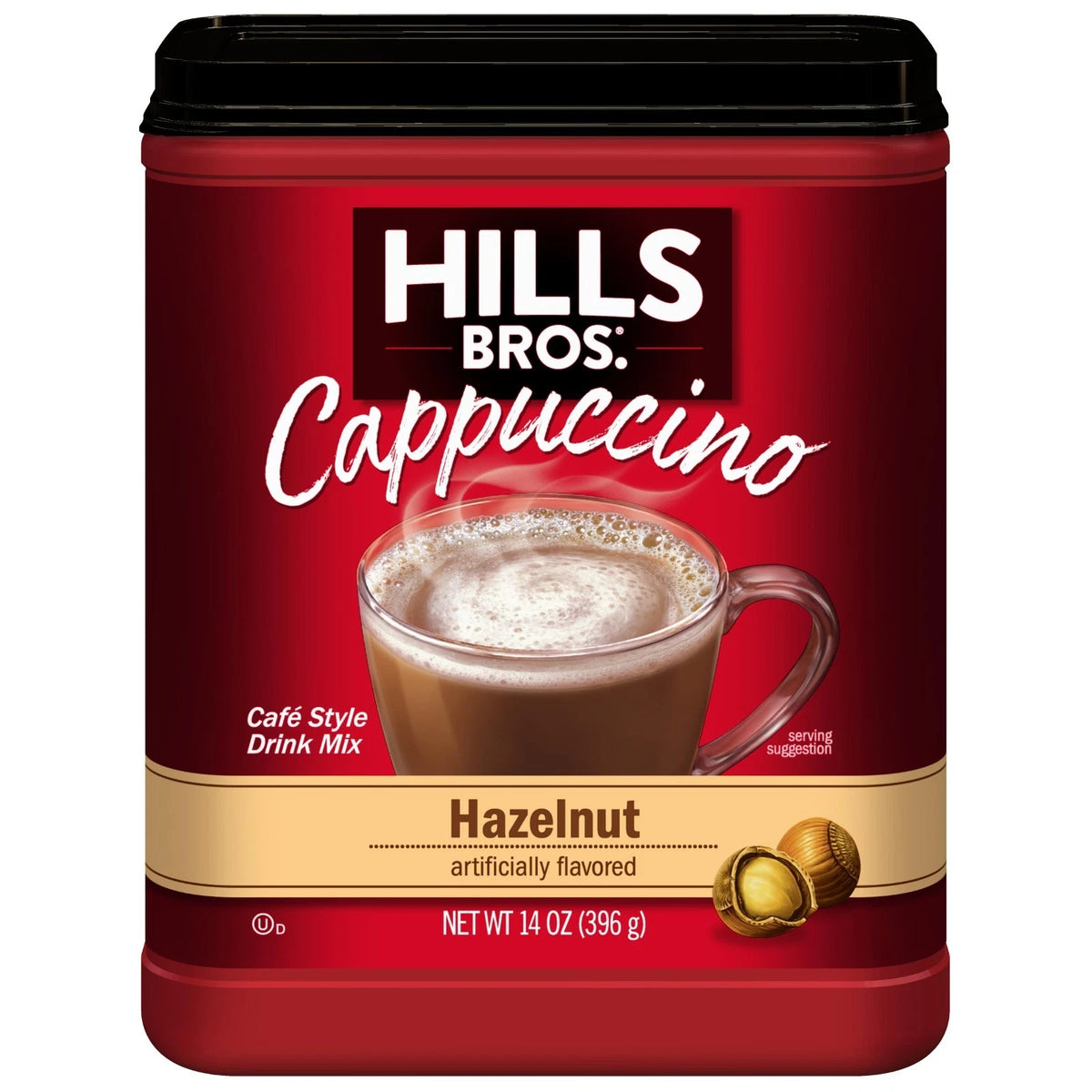 Hills Bros Hazelnut Instant Cappuccino Mix 14 Ounce Pack Coffeehouse Flavor