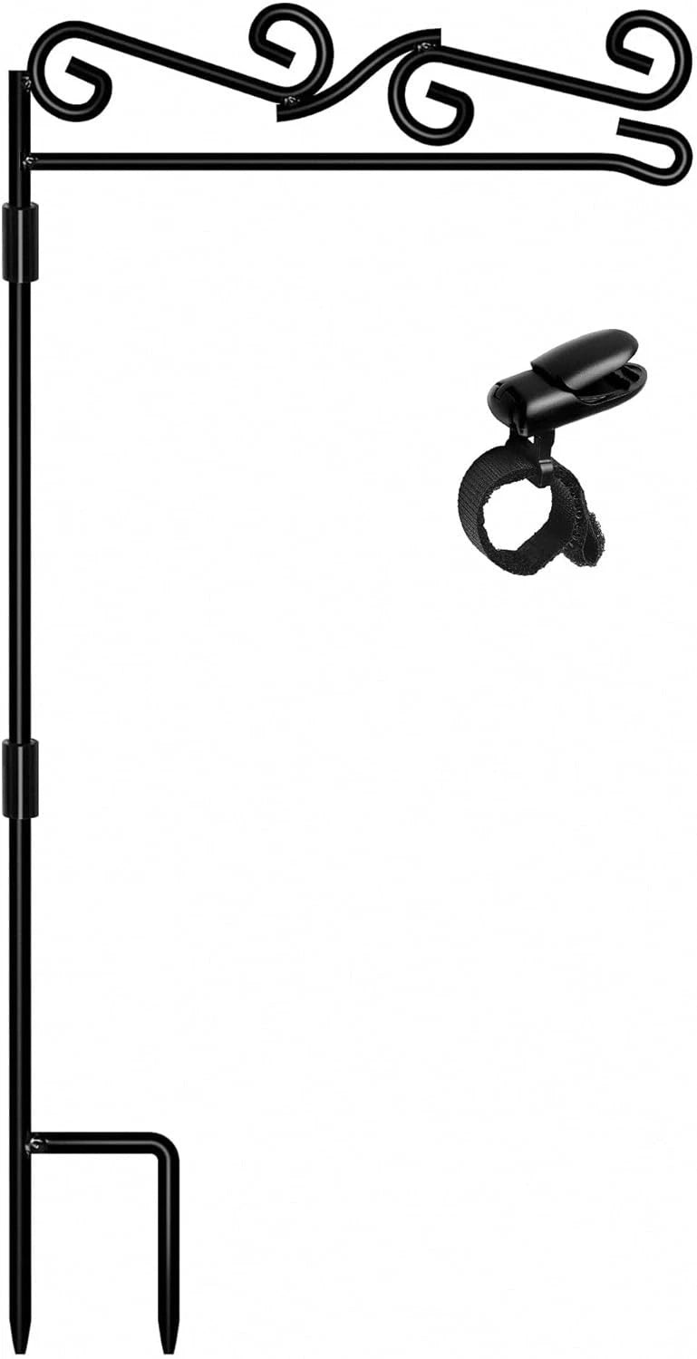 HeavyDuty Metal Garden Flag Stand Holder Black WeatherProof Paint 38 Inch for