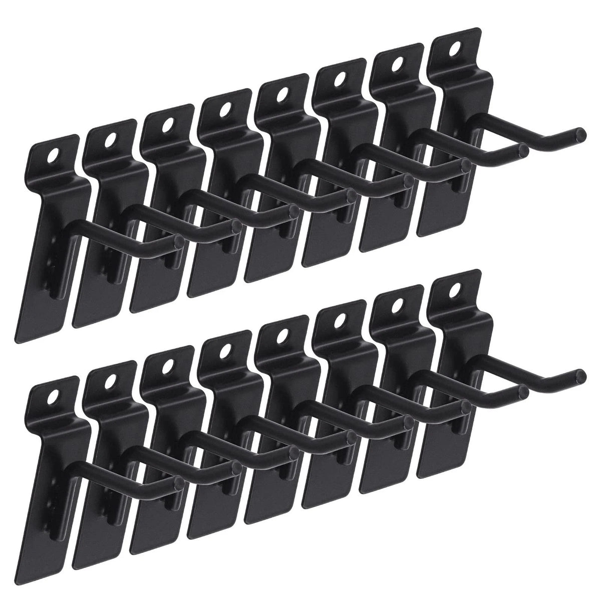 20Pcs 2 Heavy Duty Slatwall Hooks Set for Garage Shop Pegboard Display Black