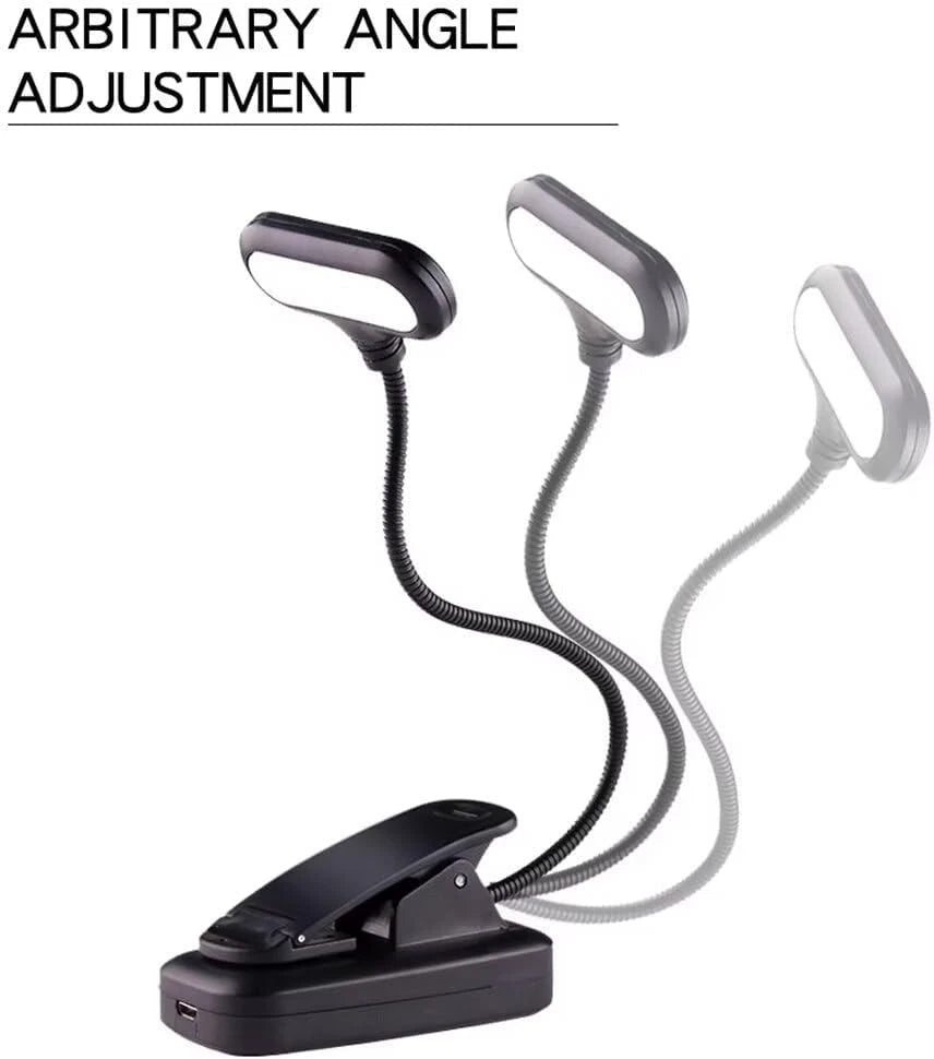 USB Flexible Reading LED Bright Light Book Lamp Clip-on Beside Bed Desk Table US
