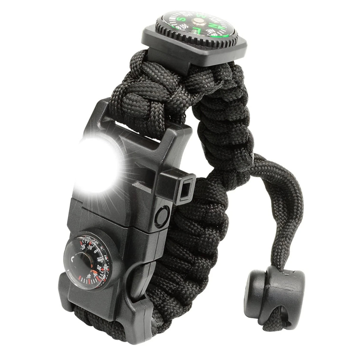 20 in 1 Survival Paracord Bracelet Adjustable Gear Kit with SOS LED Light, Fire