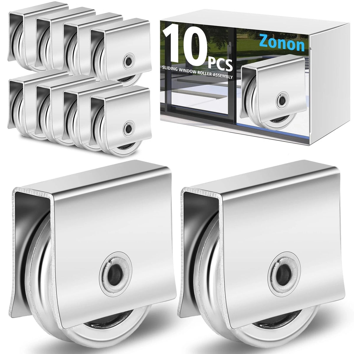 10 Pcs Sliding Windows Rollers Assembly Sliding Assembly Cabinet Windows Hard...